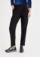 Bayan Siyah Şerit Detaylı Cepli Bol Pantolon