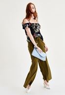 Bayan Çok Renkli Askılı Düşük Omuzlu Bluz