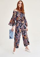 Bayan Çok Renkli Çiçek Baskılı Bluz