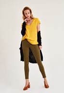 Bayan Yeşil Orta Bel Dar Bilek Paça Skinny Pantolon