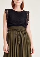 Bayan Yeşil Lastik Detaylı Bol Pantolon