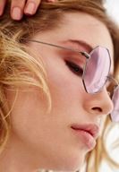 Bayan Mor Geometrik Çerçeveli Güneş Gözlüğü
