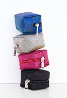 Bayan Mavi Simli Mini Cüzdan