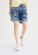 Bayan Mavi Jean Şort