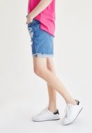 Bayan Mavi Jean Şort