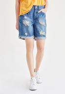 Bayan Mavi Jean Şort