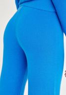 Bayan Mavi Fırfır Detaylı Triko Pantolon