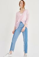 Bayan Pembe Viskon File Bluz