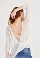 Bayan Krem Viskon File Bluz