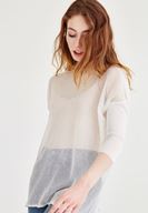 Bayan Krem Viskon File Bluz