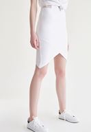 Bayan Beyaz Yırtmaçlı Etek