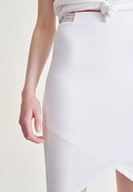 Bayan Beyaz Yırtmaçlı Etek