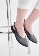 Bayan Gümüş Arkası Açık Ayakkabı