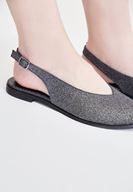 Bayan Gümüş Arkası Açık Ayakkabı