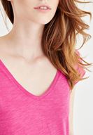 Bayan Pembe V Yaka Pamuklu Tişört