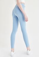 Bayan Mavi Yüksek Bel Dar Paça Skinny Jean