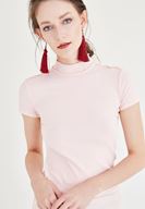 Bayan Pembe Balıkçı Yaka Tişört