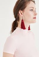 Bayan Pembe Balıkçı Yaka Tişört