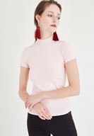 Bayan Pembe Balıkçı Yaka Tişört