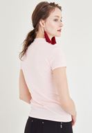 Bayan Pembe Balıkçı Yaka Tişört