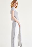 Bayan Gri Yırtmaçlı Uzun Tişört