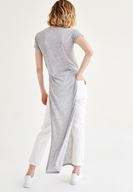 Bayan Gri Yırtmaçlı Uzun Tişört