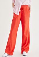 Bayan Kırmızı Bağcık Detaylı Pantolon