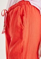 Bayan Kırmızı Bağcık Detaylı Pantolon