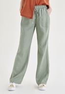 Bayan Yeşil Bağcık Detaylı Pantolon