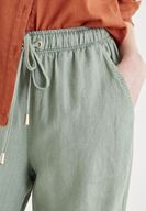 Bayan Yeşil Bağcık Detaylı Pantolon