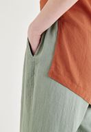 Bayan Yeşil Bağcık Detaylı Pantolon