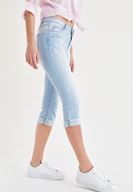 Bayan Mavi Diz Altı Jean