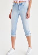 Bayan Mavi Diz Altı Jean