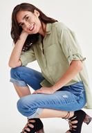 Bayan Mavi Diz Altı Jean