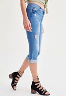 Bayan Mavi Diz Altı Jean