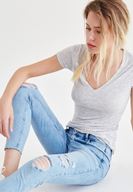 Bayan Mavi Dizi Yırtık Jean