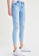 Bayan Mavi Dizi Yırtık Jean