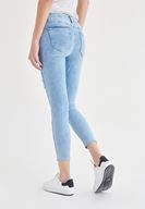 Bayan Mavi Dizi Yırtık Jean