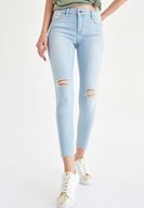 Bayan Mavi Dizi Yırtık Jean