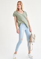 Bayan Mavi Dizi Yırtık Jean