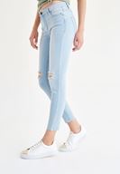 Bayan Mavi Dizi Yırtık Jean