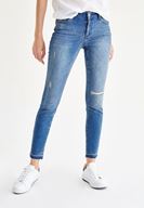 Bayan Lacivert Dizi Yırtık Jean