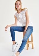 Bayan Lacivert Dizi Yırtık Jean