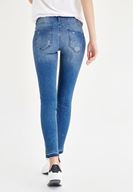 Bayan Lacivert Dizi Yırtık Jean