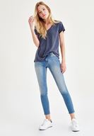 Bayan Mavi Dizi Yırtık Jean