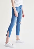 Bayan Mavi Dizi Yırtık Jean