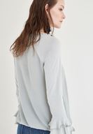 Bayan Gri Yaka Detaylı Bluz1