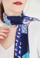 Bayan Mavi Desenli Şifon Şal