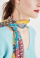 Bayan Gri Desenli Şifon Şal