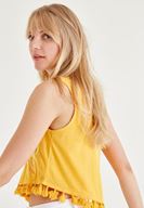 Bayan Turuncu Püsküllü Bluz